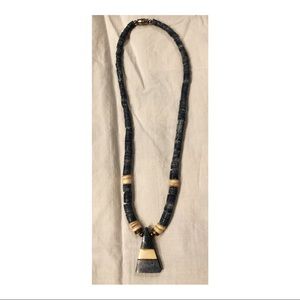 Vintage blue stone boho necklace